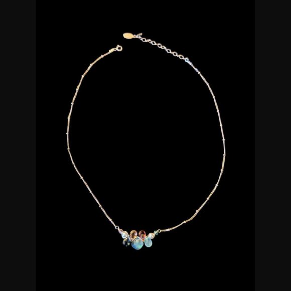 Anna Balkan 925 Sterling Silver Mini Kate Semi Precious Stone 18" Long Necklace - Picture 7 of 11